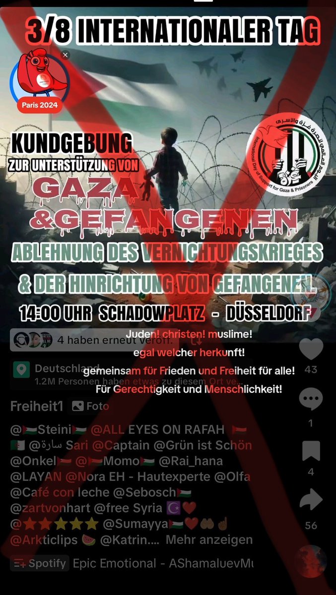 LoveGuerillero's tweet photo. ❤️🖤Spontanversammlung #GegenJedenAntisemitismus angemeldet in #Düsseldorf #dus0308 die Pali Apologeten hatten heute ein Kundgebung angemeldet unter dem Motto ,,Gaza & Gefangenen” Teilnehmer*Innen unter anderem Team Todenhöfer mit Birte Döpke die sich anscheinend heute für die Rolle der ,,Miss Palestine” bewerben wollte und auch die BDS Gruppe Bonn die in gerade zu aberwitziger Größenwahn Manier den Leuten vorschreiben wollte wo sie zukünftig zu kaufen haben, die Märchenerzählung von Apartheid in Israel ( Rassentrennung) das BDS die Apartheid in Südafrika beendet hat und noch ganz viel sonstige abenteuerliche Fairytales . Der Anmelder war sehr darum bemüht zu betonen das sie ja nichts gegen Juden haben nur gegen Zionisten wären und wie sehr sie die Juden doch lieben würden und sie deshalb auch gar keine Antisemiten seien, im gleichen Atemzug betonte er aber auch in bester Holocaust Relativierung das die ,,Holocaust Keule nicht mehr ziehen würde“ mehr Geschichtsrevisionismus und Antisemitismus geht schon gar nicht mehr. Sie haben recht sie sind keine
Antisemiten, sondern lupenreine ,,Judenhasser“ die Israel von der Landkarte ausradieren wollen. Überhaupt ist sehr interessant wer da geredet hat , ein Ire , zwei Deutsche die den Pali Apologeten mal die Welt erklären wollten und Ihnen ihre Geschichte aus weißer , kolonialer , rassistischer Sichtweise darlegen und ihr verschrobenes Mindset den migrantisch gelesenen Menschen dort überstülpen möchte ironischerweise unter riesen Beifall selbiger. Sie begreifen, verstehen überhaupt nicht von wem sie auf ihren Kundgebungen instrumentalisiert werden, schlimmer noch, es ist ihnen schnuppe , Hauptsache ,,free Palestine“ kommt vor in den Reden. Für mich persönlich war diese Kundgebung , die Reden und Inhalte unerträglich und ich brauche erstmal etwas um das zu sortieren und zu verarbeiten. So viel Hass, Antisemitismus , Fake News geballt auf einmal das ist schwer zu verdauen. Natürlich gab es Anfeindungen, Beleidigungen, Drohungen, es wurde gespuckt es war eine widerliche, antisemitische , israelfeindliche Pro Terror Shit show. Selbstverständlich waren auch das übliche dreckige Dutzend der Hardcore Pali Apologeten vor Sebusch, Jonas , Suzanne , Anna und wie sie alle sonst heißen… ach selbstredend durften die ,,Friedensbewegung Düsseldorf“ und Denis ( UI) nicht fehlen.