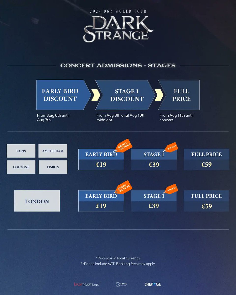 kpopshowkase's tweet photo. #BB in Europe - here are your benefits, pricing, and sales schedule for ⚫𝟐𝟎𝟐𝟒 𝐃𝐊𝐁 𝐖𝐎𝐑𝐋𝐃 𝐓𝐎𝐔𝐑 [𝐃𝐀𝐑𝐊 𝐒𝐓𝐑𝐀𝐍𝐆𝐄]⚫

Tickets, benefits, and snapshots will go on sale Tuesday, August 6th! https://t.co/cTrNqoJYFr