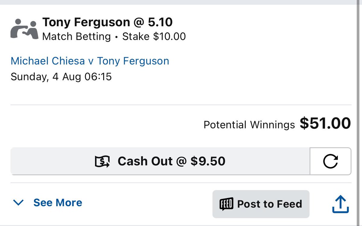 feeling like a daredevil betting on Tony Ferguson