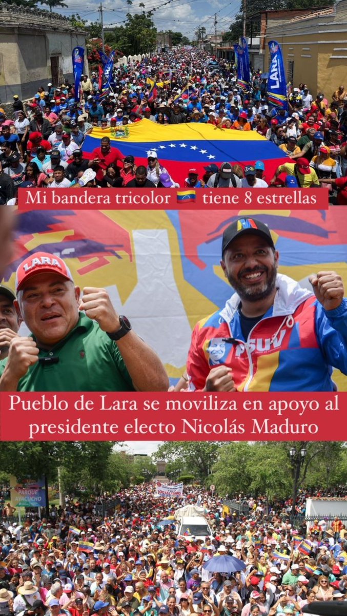 🔴 PUEBLO DE LARA | Mi bandera tricolor 🇻🇪 tiene 8 estrellas 

¡Viva la Paz! <a href="/NicolasMaduro/">Nicolás Maduro</a> <a href="/dcabellor/">Diosdado Cabello R</a>