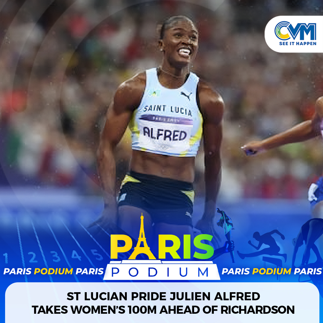 St Lucia’s Julien Alfred has won the country’s first olympic medal in the women’s 100m, beating World Champion, the USA’s Sha’Carri Richardson. Jamaica’s olympic debutant Tia Clayton was 7th. #CVMPArisPodium