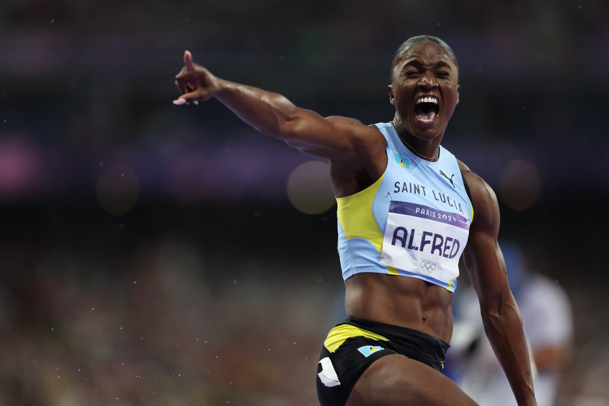 The champ. 🇱🇨 Julian Alfred

St Lucia wins  gold in the Olympic women’s 100 metre final🤸🏿‍♂️🤸🏿‍♂️🤸🏿‍♂️

History made, defeated USA Richardson &amp; Jefferson

#Paris2024 #OlympicGames #Athletics