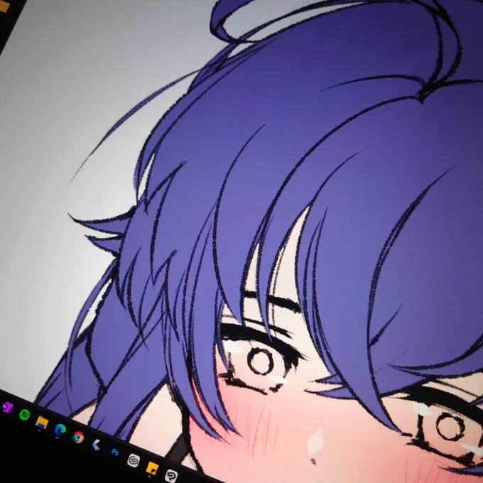 すごい、念入りに描いてます。いろんなところを4～5回は描き直してる。いい絵になりますように 