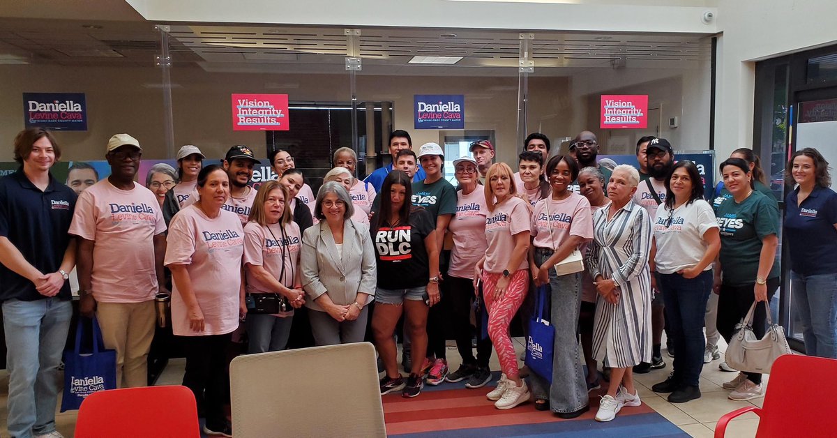 LevineCava's tweet photo. I'm in South Miami today with #TeamDLC to thank our team as we head out to knock on doors, reminding residents that early voting starts on Monday, August 5th, and runs until Sunday, August 18th. Every vote counts, and we are working hard to ensure everyone participates! https://t.co/CM6YbNcCFP