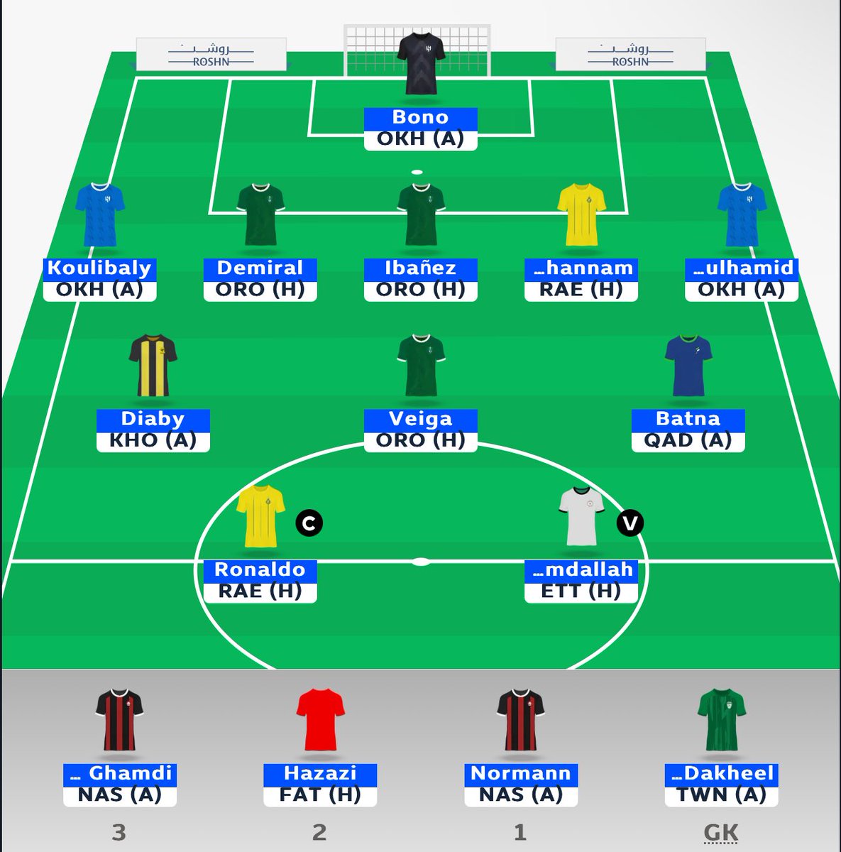 HaMaD_am's tweet photo. @EmJayFantasy مبدئيا هذا قراري
تشكيلة الجولة الأولى (تفعيل ركن الحافلة)
تفعيل الوايلدكارد من الجولة الثانية https://t.co/lNAtg4JGXU