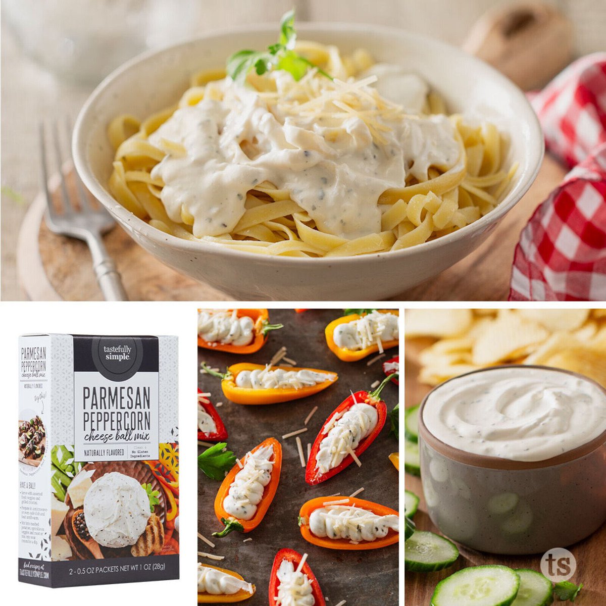 LABorella826's tweet photo. Can you say versatility?!?!  Our Parmesan Peppercorn Cheese Ball Mix! More than just an appetizer, it peps up the flavor of sandwiches, burgers, pasta and so much more.

 https://t.co/vLbD8FqE6G

 #LABsTSbiz https://t.co/8JhsXmVsZF