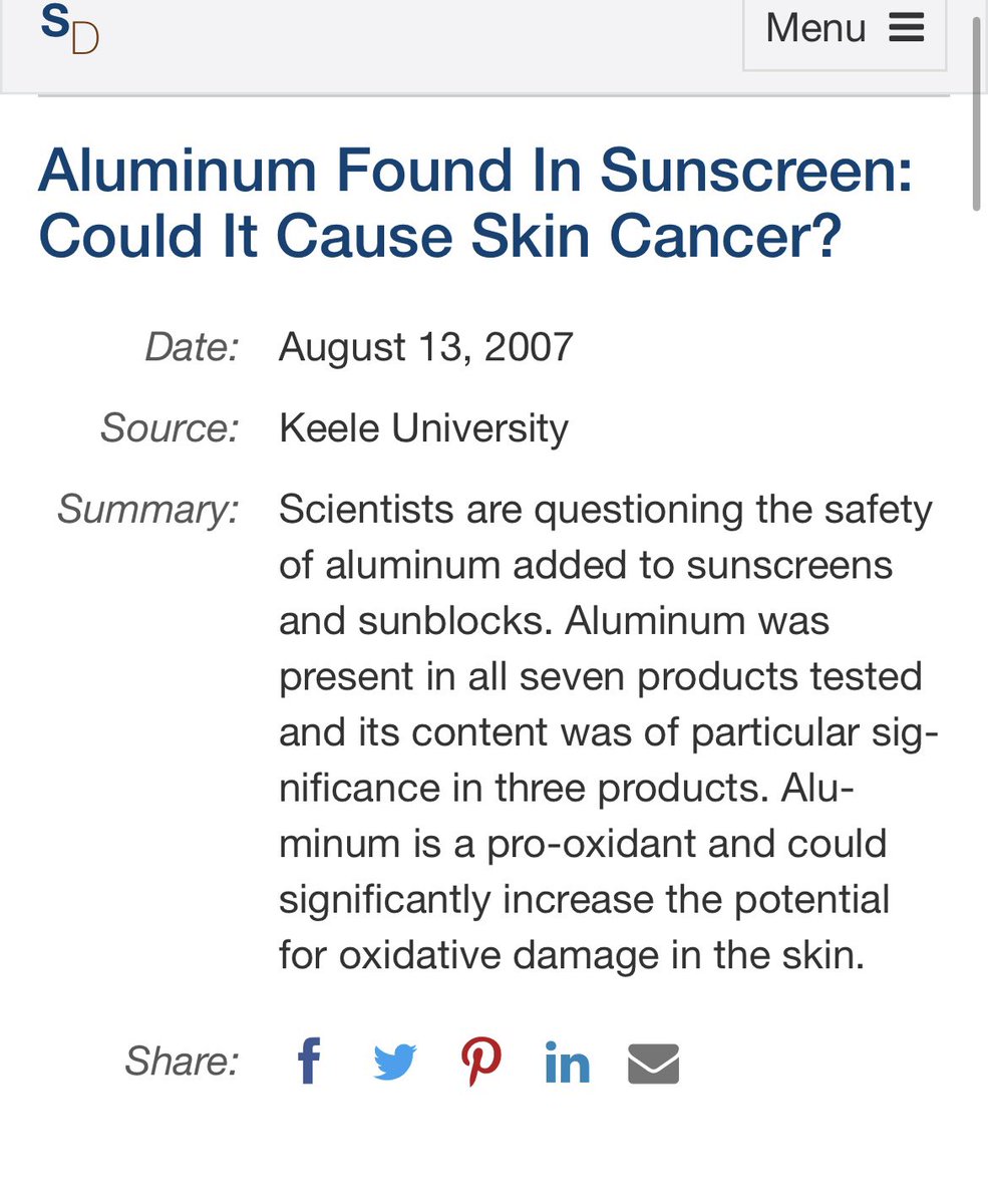 Since it’s obvious enough now that the sun doesn’t cause skin cancer, let’s talk about what actually does cause it. 

Arsenic, Aluminum and Nickel.

Pics related.