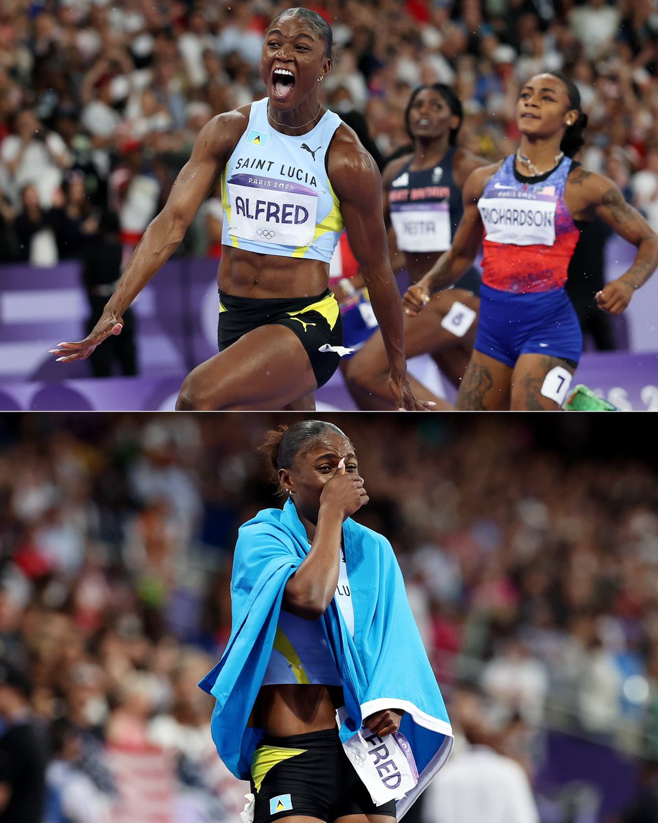 JULIEN ALFRED WINS GOLD IN THE WOMEN'S 100M FINAL 🥇

THE FIRST-EVER OLYMPIC MEDAL FOR ST. LUCIA 🙌
