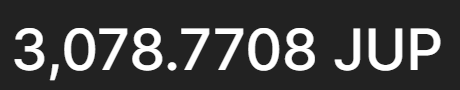 If you believe in $SOL you have to believe in $JUP. Just used this dip to get to 3k JUP 🫡