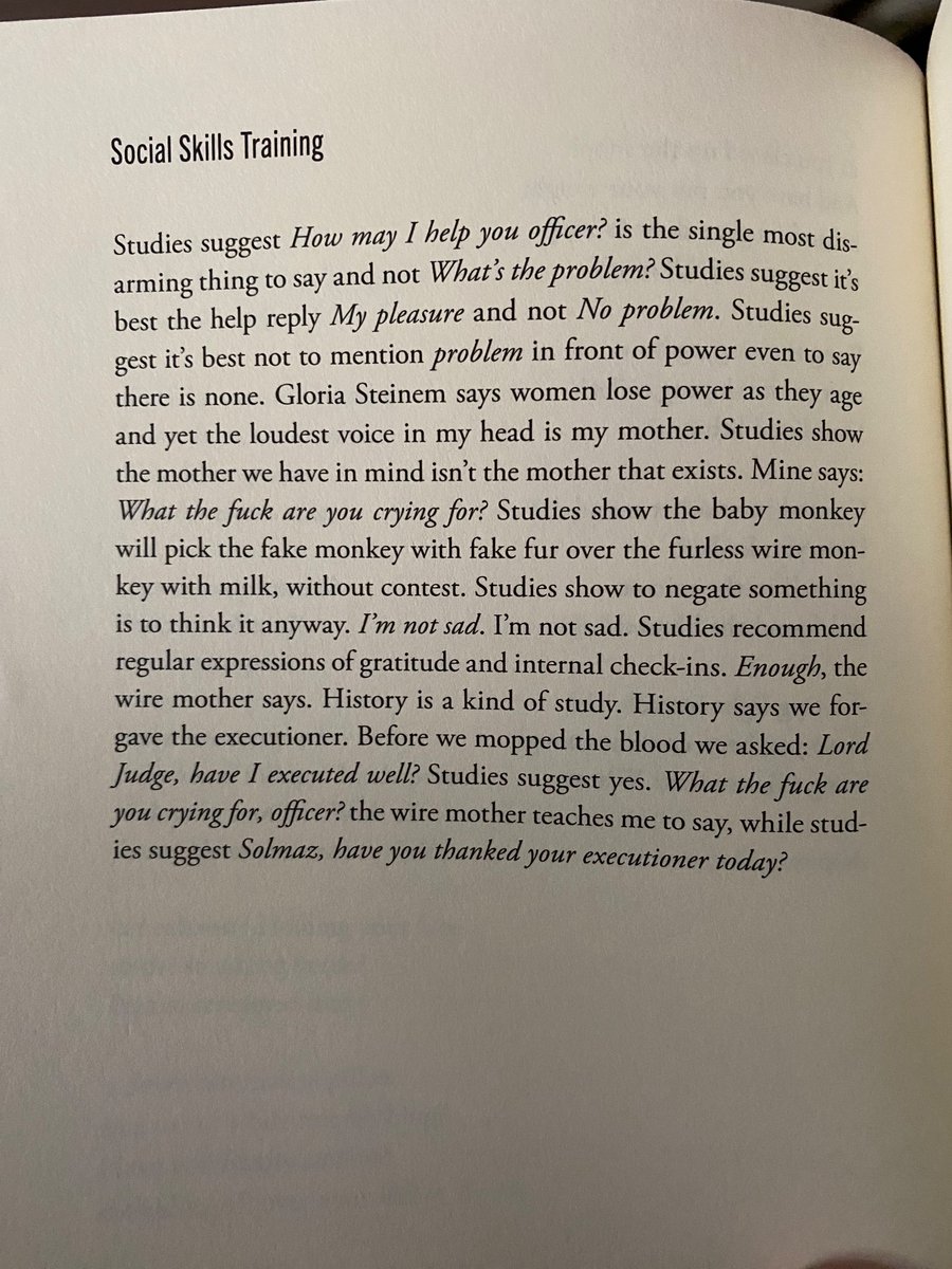 AnnarVerold's tweet image. “Before we mopped the blood we asked: Lord Judge, have I executed well? Studies suggest yes.” - “Social Skills Training,” Solmaz Sharif @GraywolfPress