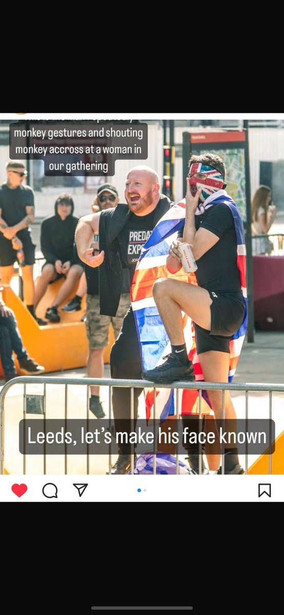 Today I was out protesting peacefully in Leeds against the far right and was subjected to racism by this man. 
It is sad in 2024 things like this are normalised👎🏾
The far right have no place in this society ! 
We are stronger together than divided✊🏾