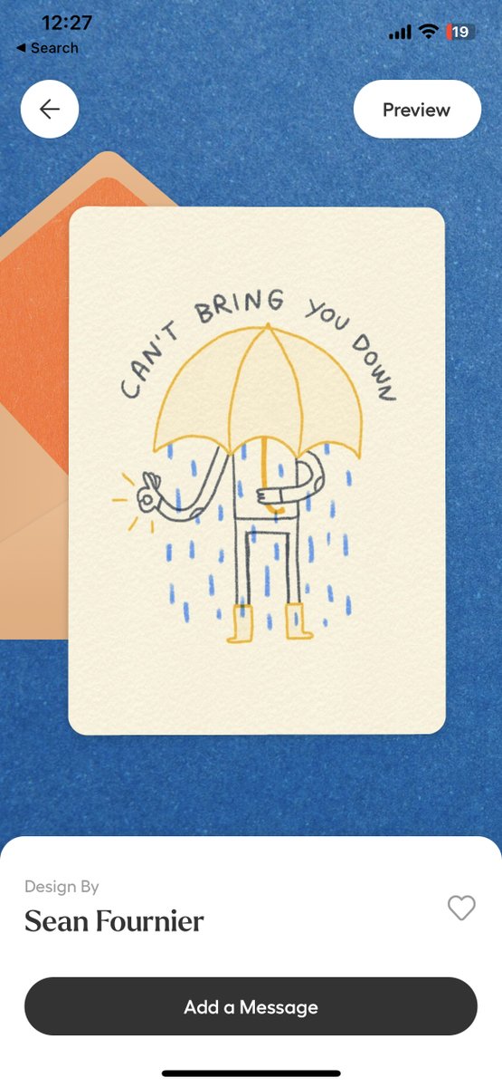 alexisohanian's tweet photo. Searching for a card on @Givingli and laughed when I saw this @seanfournier card... a portrait of me at the @Olympics Opening Ceremony last week. ☂️ #Paris2024 https://t.co/z1tGQhaMfz