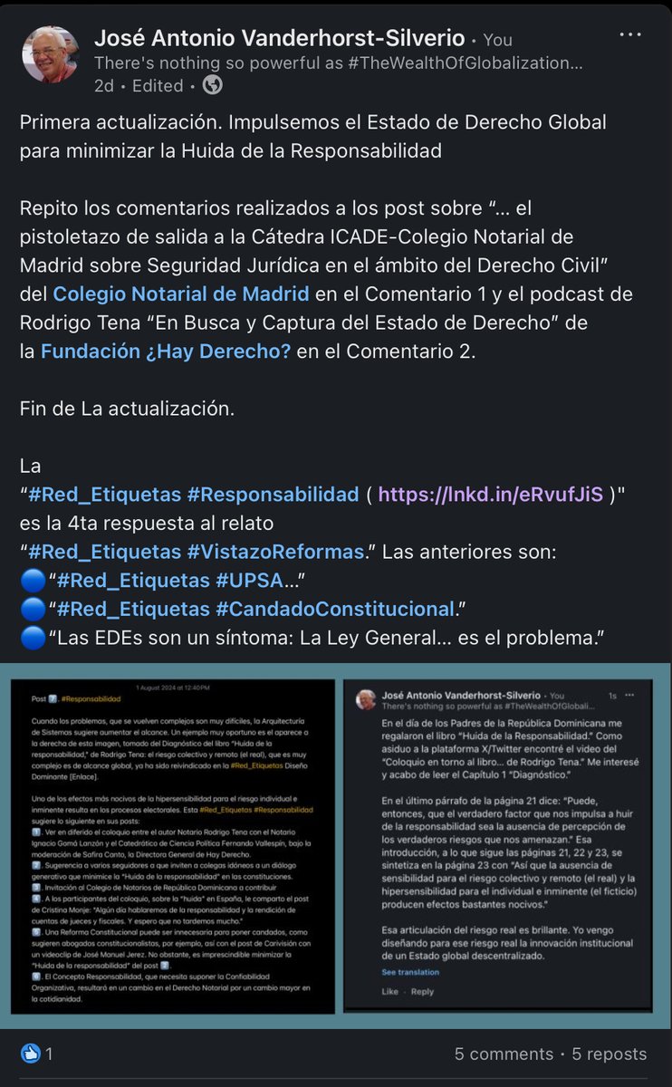 gmh_upsa's tweet photo. @Luismaura1355M @DJavierTH @DNewsOK @rafael_ciprian @ronaldsantana2 @AyusoJoseA @ArizaDr @DIRECTV @carmen_mmxm @EvelinPlacidoAl @MayuCuesta @ereyesolivo @Gosparworld @elviejomode @VanderPaola @YouTube @rtve @TribunalConstRD @CumbreIberoA @MazzucatoM @CarlotaPrzPerez @PIEROFORMICA1 @twitter @petersenge @ottoscharmer1 @JosephJaworski @bflowers200 @PedroSanchez__ @PSOE @UN @luisabinader @mauriciomacri @marcorubio @aliciabarcena @LeonelFernandez @juanluiscebrian @RADAMESORTIZD @GRETHELINA @pousuazo @el_BID @RevistaAlterEco @GerardoMunck @IntuitMachine @PNUDRD @JoseBaezGuerre1 @TheEconomist @nntaleb @KirkusReviews @luciadeluna Imagen compartida es indicativa sobre lo que aparece en la primera actualización del post en @Linkedin “La “#Red_Etiquetas #Responsabilidad ( https://t.co/H0f3ACkWFM ).” Dicha imagen es un respuesta profesionalmente breve que sirve de introducción a quienes pueden #CultProfCal. https://t.co/c2WOAg1UjL