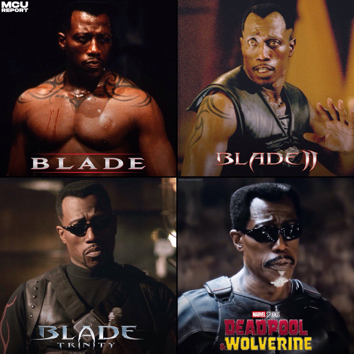 MCUReport's tweet photo. 26 years of Wesley Snipes as Blade 🗡️ #DeadpoolAndWolverine https://t.co/GaH21xVo9H