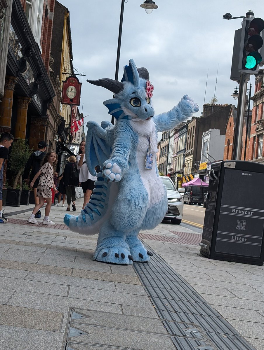 Arkie says "Welcome to Cork!"  💖  (Which means yes, she survived the flight!)

Day 1 of <a href="/AnthroIrish/">Anthro Irish</a> has been a blast!  But it's still not over yet - it's time to head to the dances!  🪩