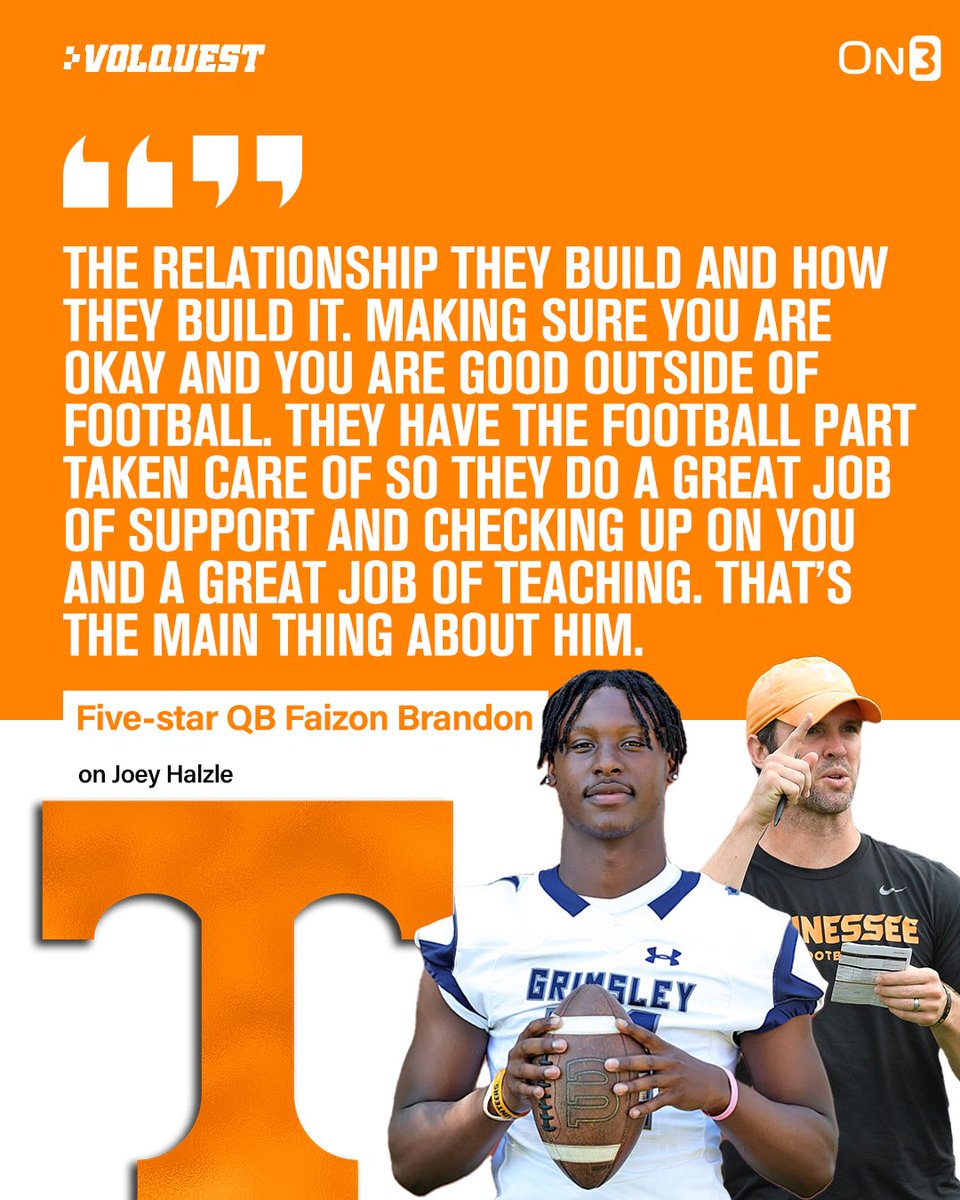 AustinPriceless's tweet photo. Tennessee head coach @coachjoshheupel gets a lot of credit but @CoachHalzle has been fantastic in building bonds with this run on high end quarterbacks over the last four cycles. ⤵️⤵️⤵️⤵️ https://t.co/hrtpBkNeKL