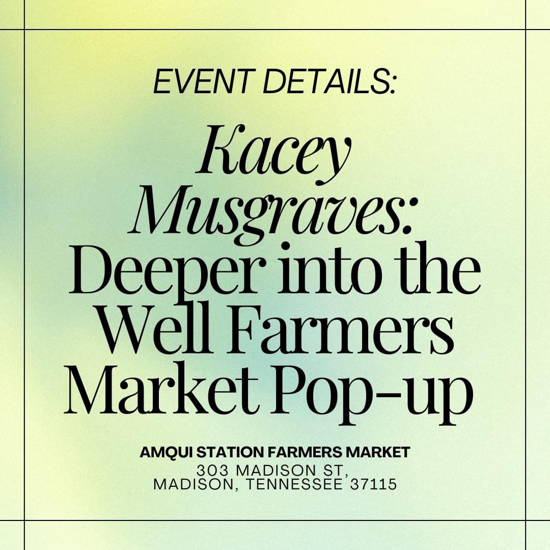 AmquiStation's tweet photo. Here are some friendly reminders for the Kacey Musgraves: Deeper into the Well Farmers Market Pop-up at the Amqui Station Farmers Market this Sunday! Experience local produce, art, and community spirit at the historic passenger train station Johnny Cash saved. https://t.co/YQl667qNsx