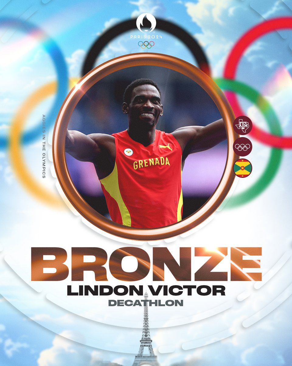 Grenada’s ⭐️🇬🇩 LINDON VICTOR 🇬🇩⭐️ takes home bronze 🥉in the Men’s Decathlon 👏🏾 😭 We left with something y’all!!! ❤️ I’m so proud of you <a href="/LindonVictor/">Lindon Victor, OLY</a>! #Olympics  #OlympicGames  #Paris2024
