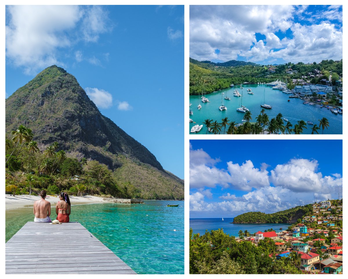 PassportLifeGO's tweet photo. Saint Lucia beckons with its twin Pitons rising dramatically from emerald waters, lush rainforests teeming with life, and pristine beaches kissed by the Caribbean sun. Immerse yourself in the island's vibrant culture, savor fresh seafood, and unwind in paradise. 🇱🇨 https://t.co/0zeDMp1wqu