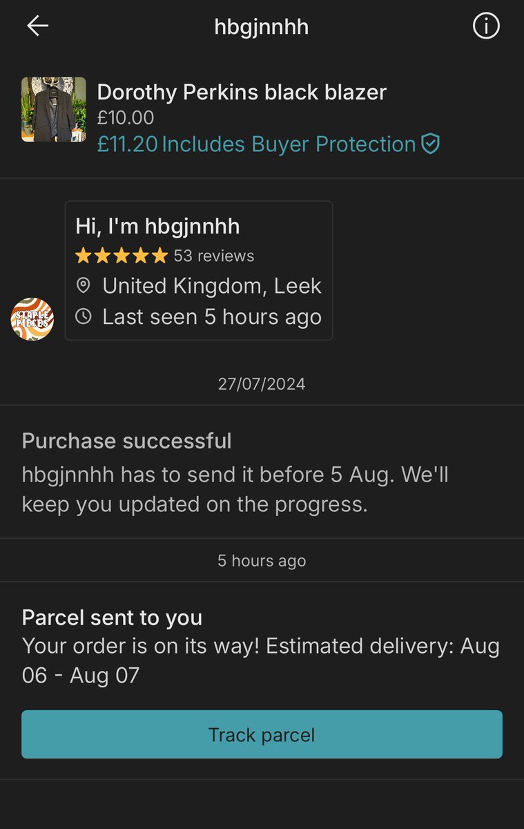 MeganBatterbee's tweet photo. Got a vinted notification about something I ordered last week during @sarahmillican75 ‘s  show and realised I’m definitely a late bloomer 😂 it’s got pre-rolled up sleeves and everything! https://t.co/HtBXk7IJa7