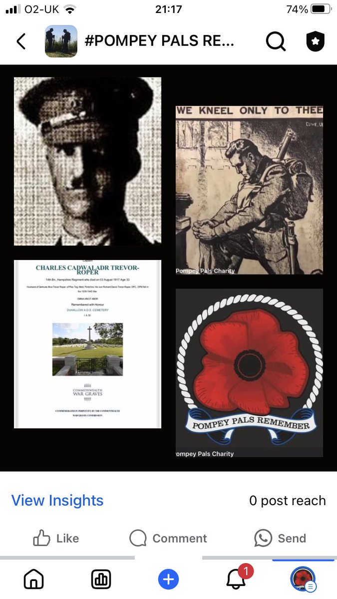#OTD 3rd AUGUST 1917;
Captain Charles Cadwaladr Trevor-Roper 14th Battalion, Hampshire Regiment
Killed In Action, On This Day Aged 33 #PompeyPalsRemember 
#PompeyRemembers 
#Portsmouth 
#Hampshire
#ww1history 
#WW1 
#neverforgotten