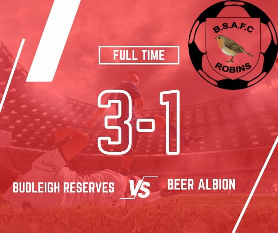 ⚽️ Great result for the reserves today against a tough Beer Albion Football Club team. 

Plenty of positives all round! 
Goals 
⚽️Joe Walker
⚽️Greg Macmartin
⚽️Connor Howe
Assists 
✅Jack manning
✅Greg Macmartin 
✅Paul Barnes

🏆 Man of the Match - Ryan Fell