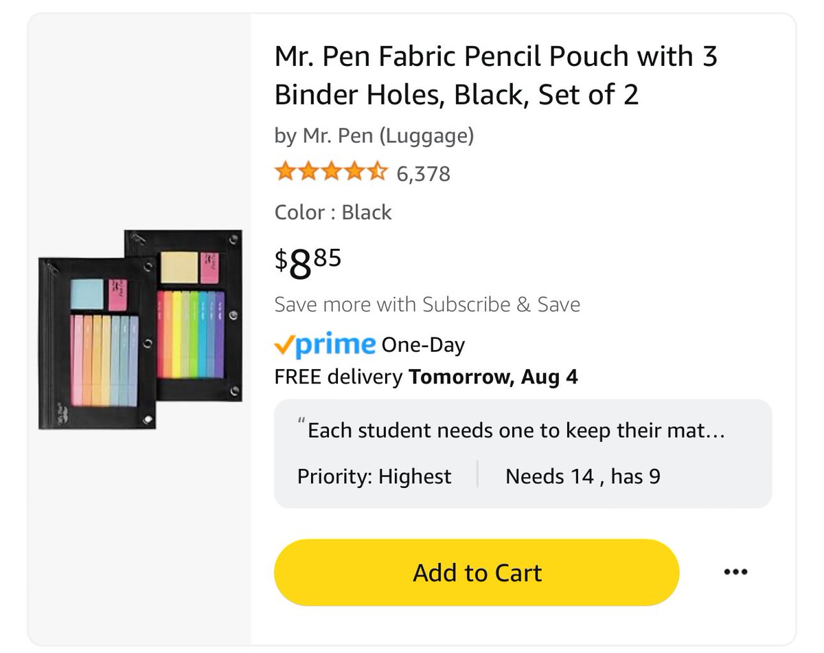 We still need 5️⃣ sets of pencil pouches
Can you help us #clearthelist of this item
We need them to house our learning tools!
Any help is much appreciated!
Help us get ready for an AMAZING year ⭐️ 
#clearthelist2024 #ChipInForTeachers 
Our List ➡️ tinyurl.com/malmarlet