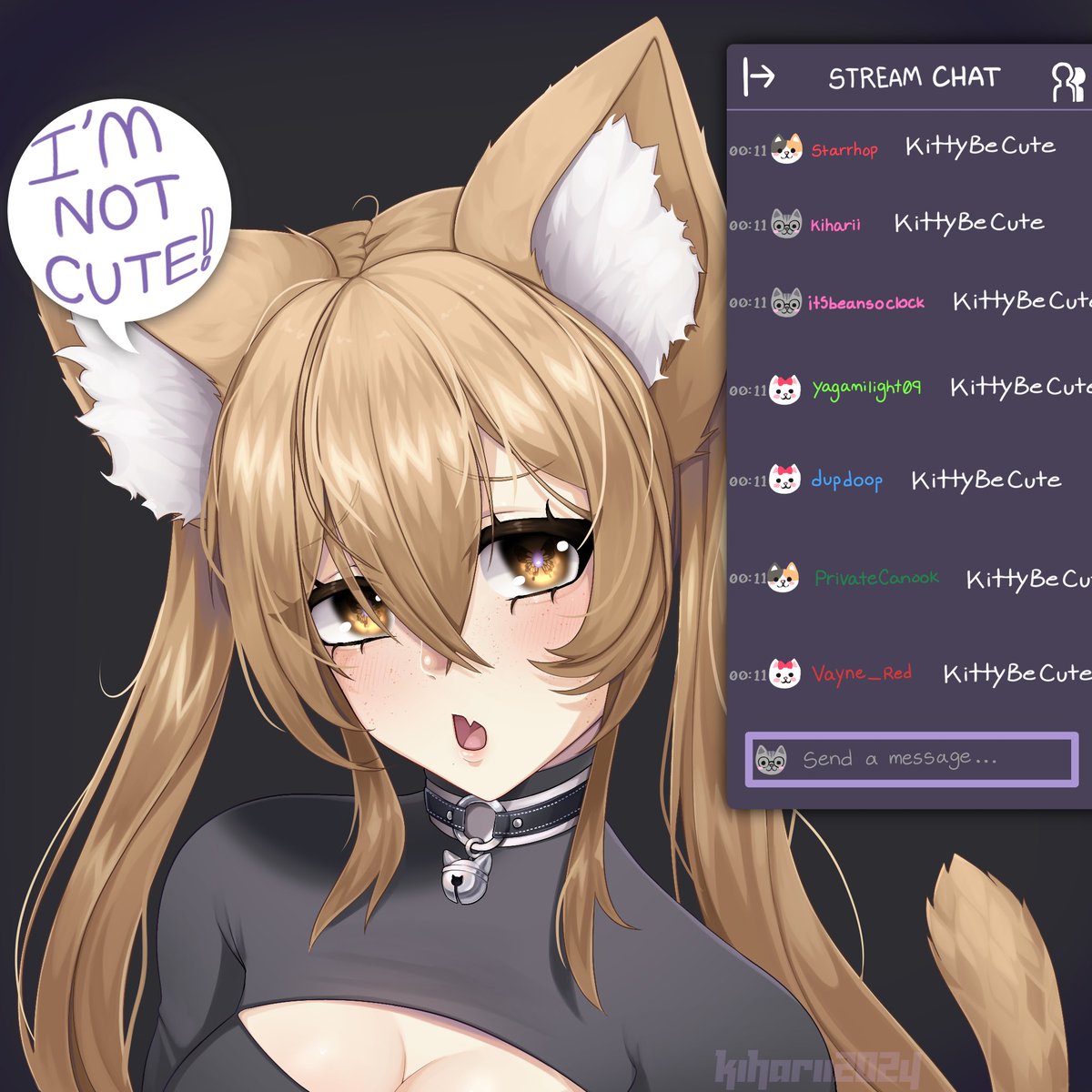 RealKiharii's tweet photo. I really enjoyed drawing this fanart for @KittyBeSilly please go check her out if you’re into visual asmr !!🐱💜 https://t.co/6E0JSnufYN