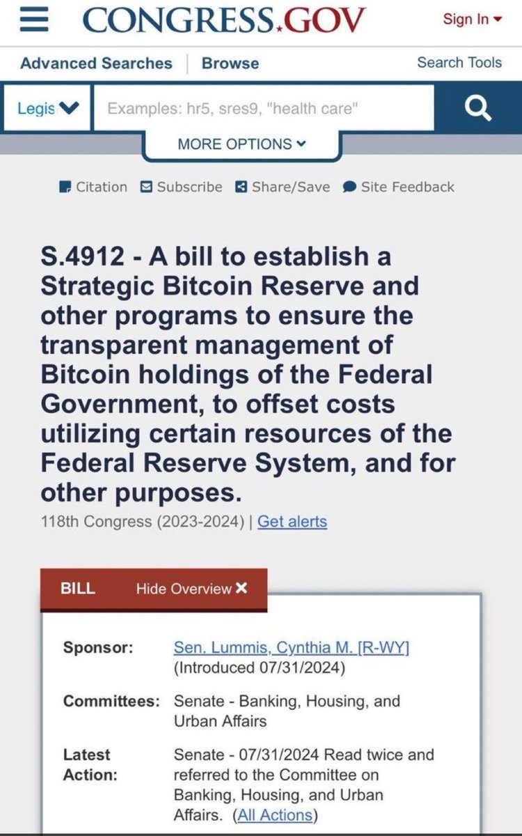🌟 The #Bitcoin Strategic Reserve bill is officially introduced by Senator Cynthia Lummis🔥🔥

🟨🟪🟦🟥⬛🟫🟩⬜🟧🟦🟪🟨
#BTC #Crypto #eth #nft #nfts #Olympics