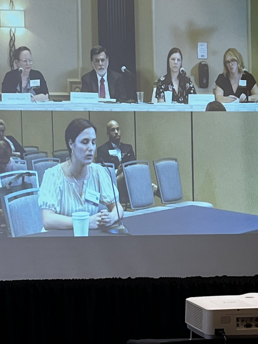 The look of pride on <a href="/mrobbinsmd/">Matthew Robbins, MD</a> face as he watches his #AANPALF star and <a href="/WCMCNeurology/">Weill Cornell Neurology</a> resident <a href="/CaliCallaway/">Cali Callaway</a> lead 👏 the 👏 way👏 advocating for survivors of #intimatepartnerviolence #AANAdvocacy #Mentorship