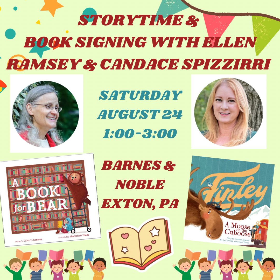 PA friends! Please join Ellen Ramsey and me for a Storytime event! 
Hope to see you there! ❤️

#storytime #picturebooks #kidlit #abookforbear #finleyamooseonthecaboose <a href="/penguinkids/">Penguin Kids</a> <a href="/GnomeRoadPub/">Gnome Road Publishing</a>