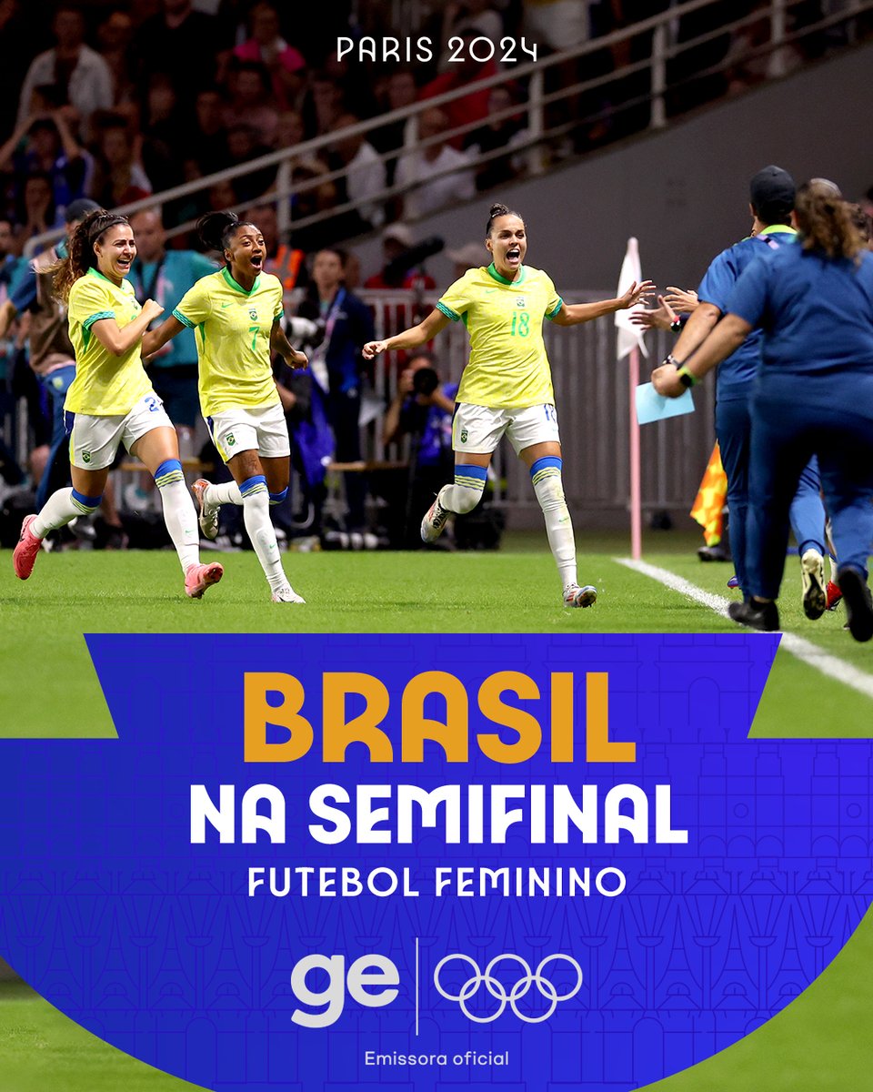 O BRASIL É SEMIFINALISTA DO FUTEBOL FEMININO!!!! 🇧🇷🇧🇷🇧🇷🇧🇷🇧🇷🇧🇷 VAMOS EM BUSCA DESSA MEDALHA, BRASIL! #ge #Paris2024 #OlimpíadasNoGe

📷Getty Images