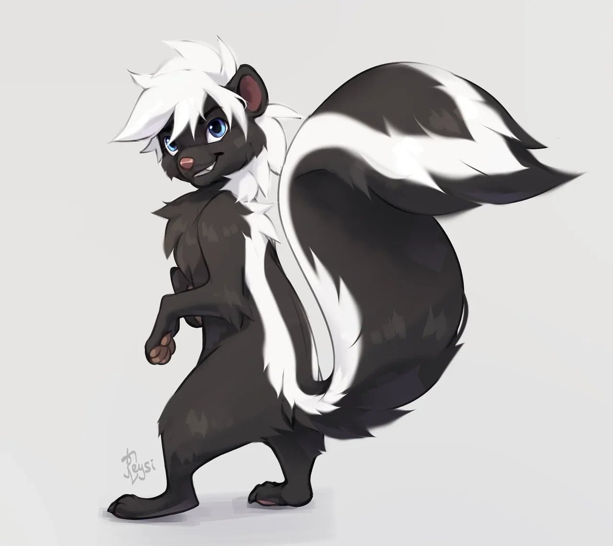 NoxiousSkunk's tweet image. Absolutely awesome gift art from Reysi - I think this one is the community&apos;s favourite since it gets &quot;borrowed&quot; the most by a landslide. It&apos;s popped up as other people&apos;s signatures on forums, avatars on discord, or even as the skunk icon in a tier list!