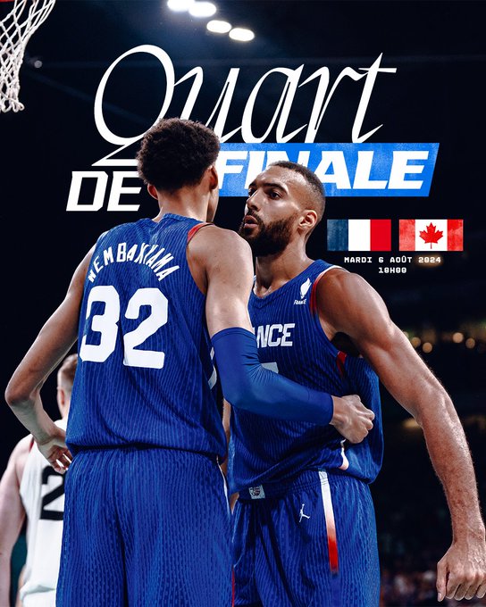 Visuel tirage au sort des quarts de finale des Jeux Olympiques.