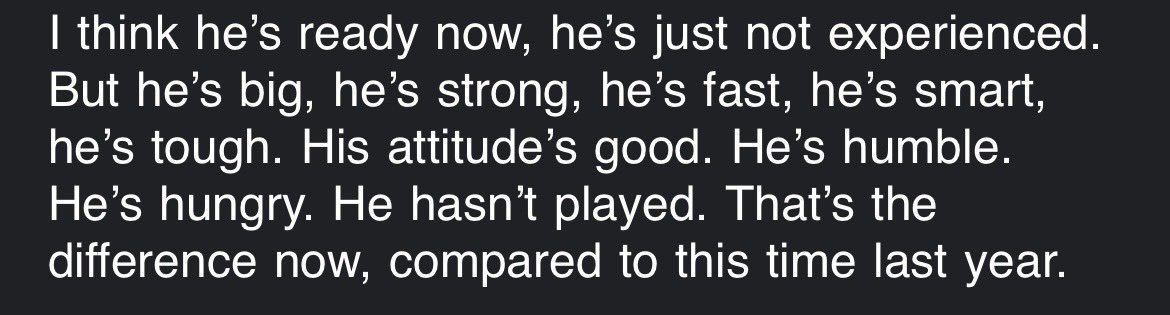 I asked #OKState head coach Mike Gundy about quarterback Zane Flores’ progression from last year to now.