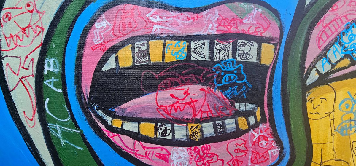 Acrylic paint and paint markers on 30"x40" canvas