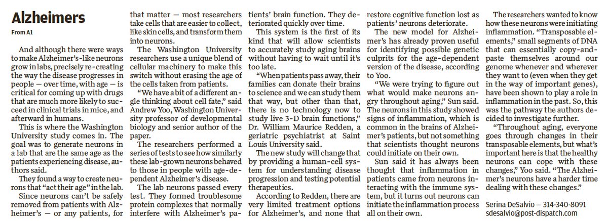 From St. Louis post dispatch today for covering our work!