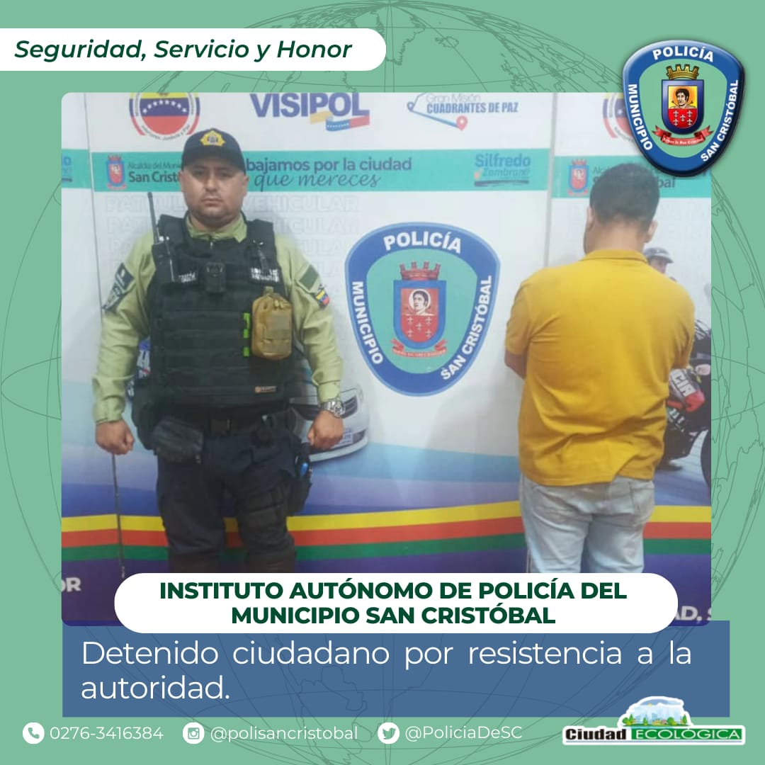 Detenido  ciudadano por resistencia a la autoridad
instagram.com/p/C-O89sOgXxG/…
