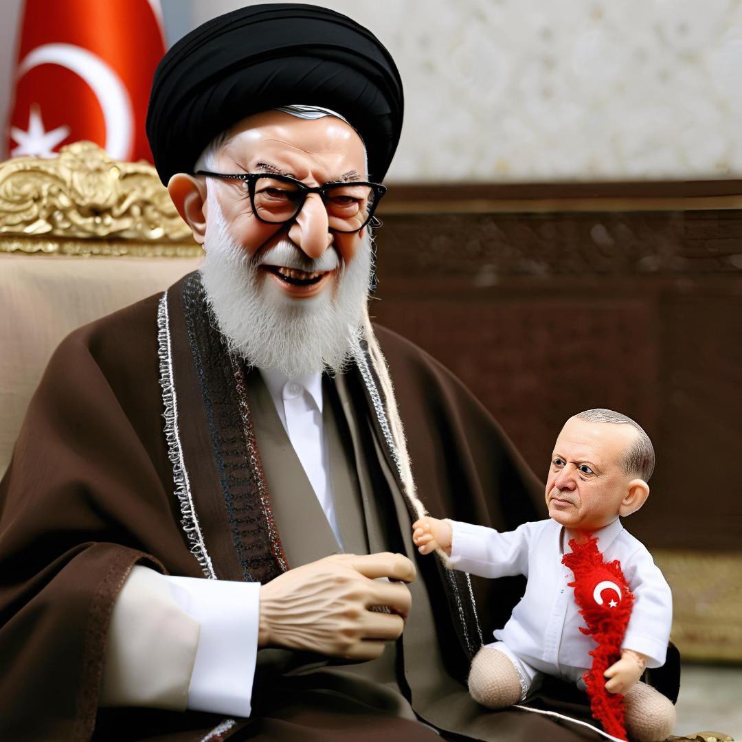 VanLuft's tweet photo. #Supremeshit #AliKhameni of #Iran plays with It's Adolf #Erdogan doll of 🦃
#FreeIran2024 #FreeTurkey2024 https://t.co/49cdBSGbRr