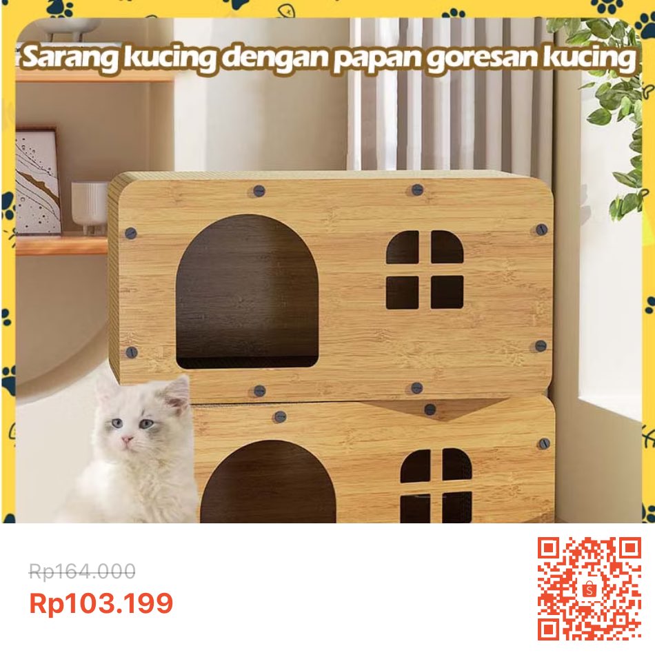 PestaporaShopee's tweet photo. 10. ￼Multifungsi Rumah Kucing Dengan Papan Garuk Kucing Kayu Mainan Papan Garuk Kucing Mudah Dirakit

https://t.co/T3Dc8BuqpX https://t.co/1wr9Wvl7RY