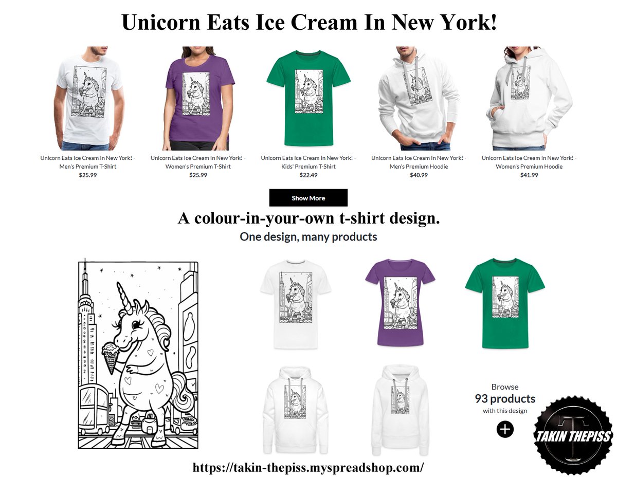 Takin_Thepis_s's tweet photo. π¨ Don't forget to visit my other online POD shop, Takin-Thepiss | Spreadshop: https://t.co/1O2j8eHFAD 'Unicorn Eats Ice Cream In New York!'
Colour it in fun for all the family, perfect for a Sunday arvo after church, with home made snacks whilst listening to #DAIAFC π€π€£ https://t.co/niIQcCJOxZ