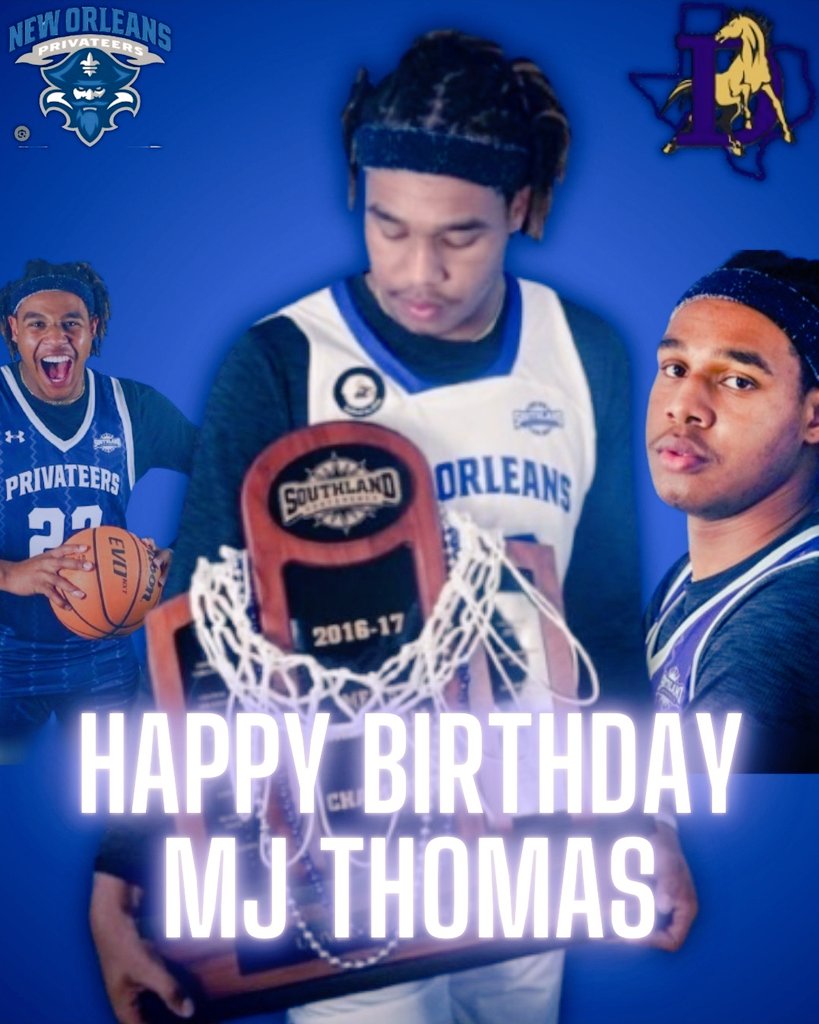 Happy Birthday <a href="/therealmjthomas/">Therealmjthomas</a> <a href="/PrivateersHoops/">New Orleans Men’s Basketball</a> #MJ #THOMAS #birthday