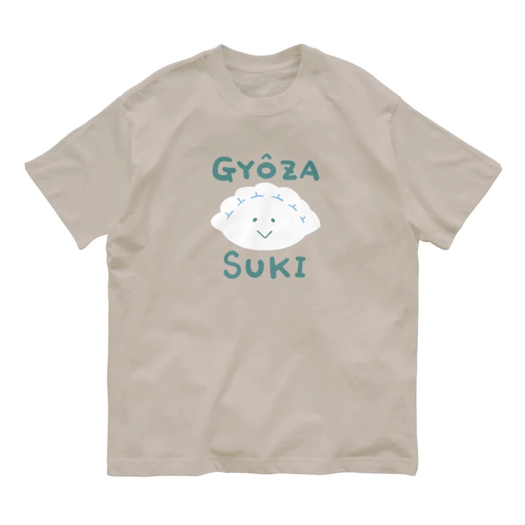 「やっぱり夏はぎょうざよね「ぎょうざ、すき」Tシャツも好評販売中!Tシャツ1000」|まずりんのイラスト