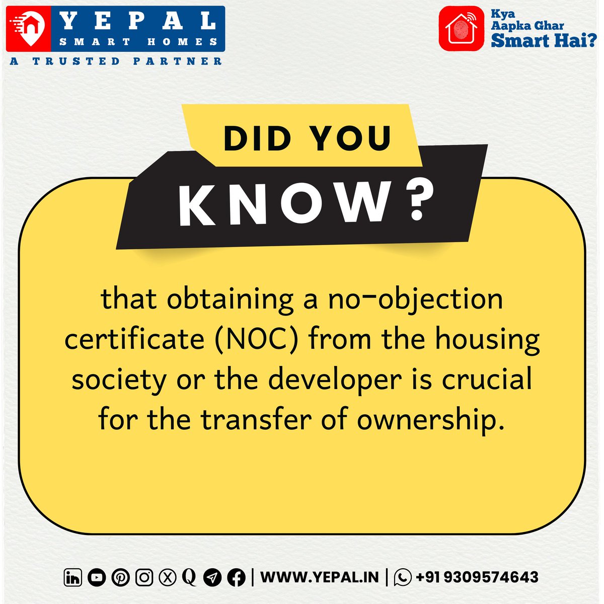 yepal_in's tweet photo. 📌why is NOC important❓
#yepalsmarthomes #DidYouKnow #noc #HousingSociety #yepalhousingdeveloper #yepalsocietyredevelopment #yepalconstruction #punepropertyportal #realestatetips #trustedbuilders #Trusteddeveloper #realestatedeveloper #smarthome #JVpartner #credaipunemetro https://t.co/4h7t62YJHY