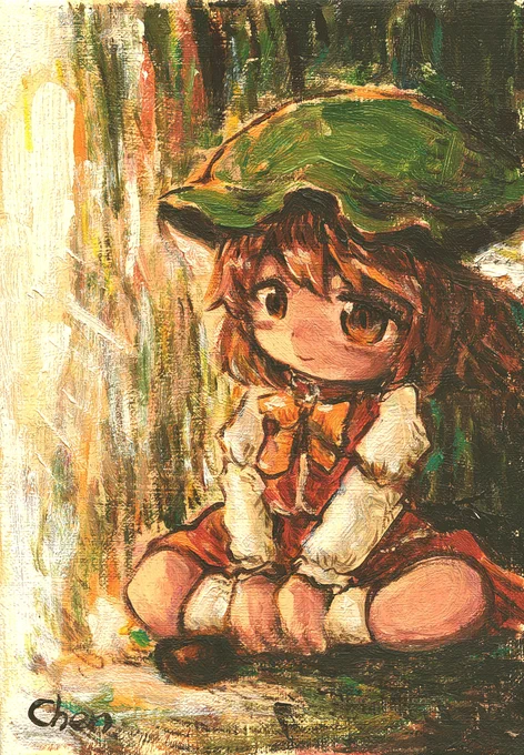 橙の油絵。新しいスキャナーに少し慣れてきた 