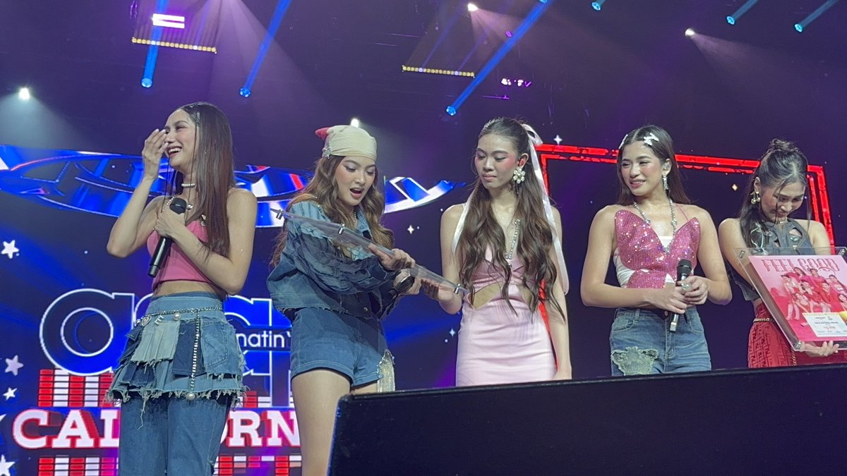 mjfelipe's tweet photo. LOOK: Nation's girl group BINI surprised by the three certifications they received for their albums 'Feel Good' and 'Talaarawan'. 

Backstage, they are joined by Star Magic Head Laurenti Dyogi, ABS-CBN Music Head Roxy Liquigan, Jonathan Manalo and Naomi Enriquez. https://t.co/V0UJi83lbl