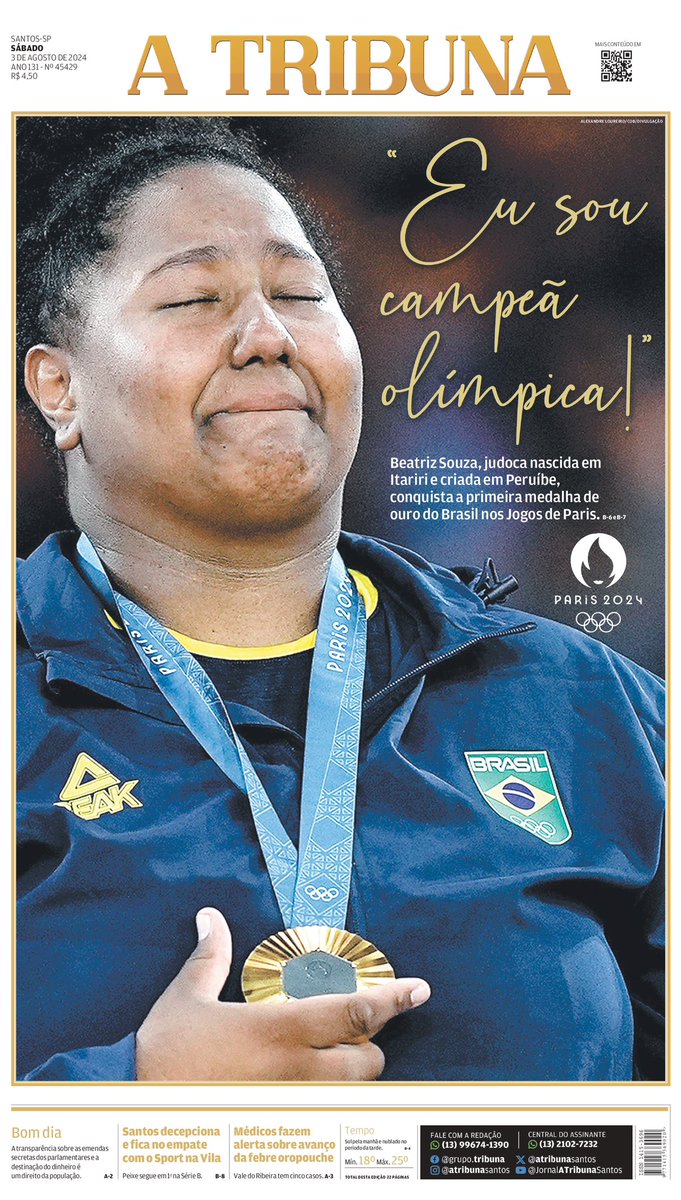 seviradesign's tweet photo. A medalha de ouro de Bia Souza e Rebeca Andrade, a brasileira com maior número de medalhas em Jogos Olímpicos. A Tribuna. https://t.co/D8etFlTcGv