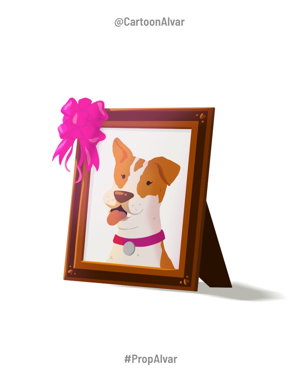 Cartoonalvar's tweet photo. This time I drew a picture frame with an illustration of my dog Arpa.🐾🎨 #propalvar #digitalart #dog #petportrait https://t.co/PWoGuM4WtA