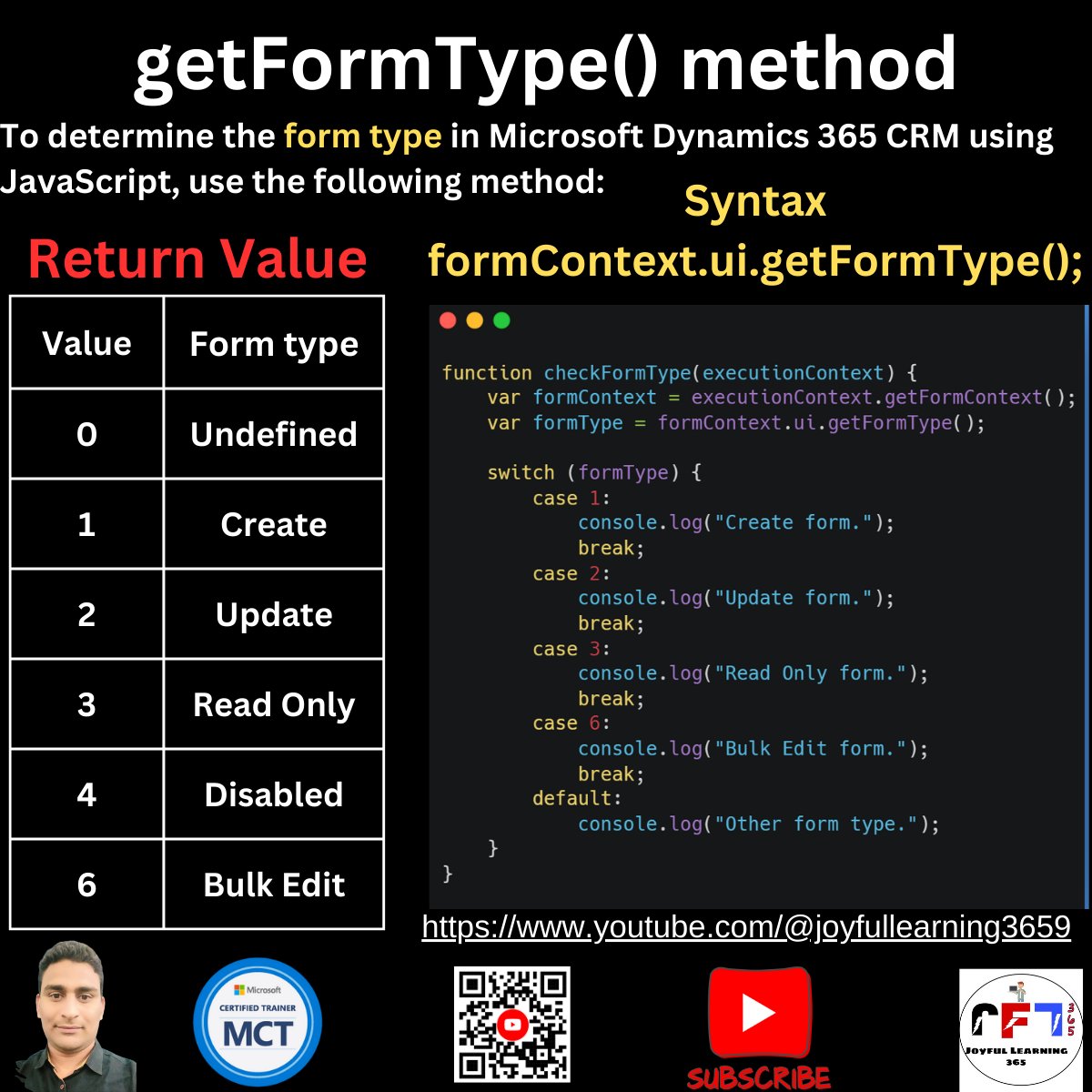 ShafiuddinMoh14's tweet image. Determine Form Type Using JavaScript in MS Dynamics 365 CRM.

#Dynamics365, #MicrosoftCRM, #JavaScript, #FormType, #CRMDevelopment, #FormCustomization, #Dynamics365Tips, #CRMJavaScript, #FormContext