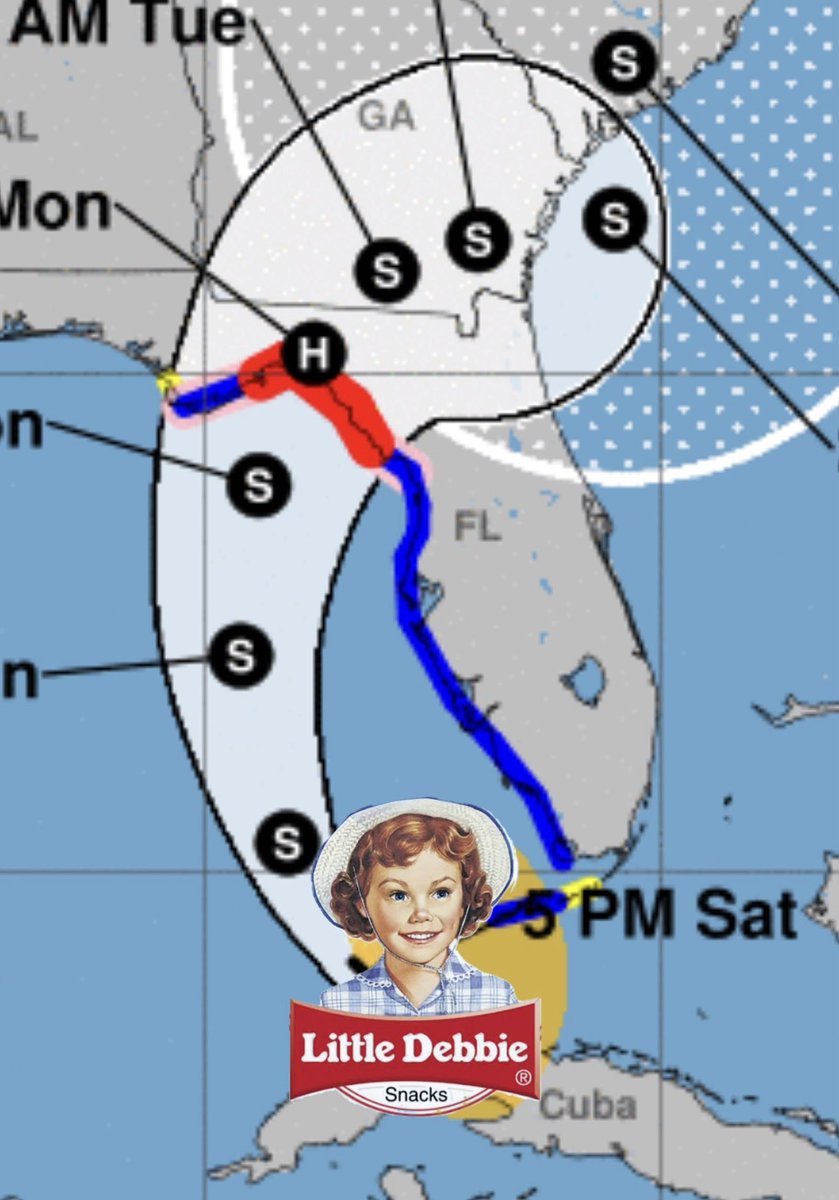severeforecast's tweet photo. Hurricane snacks on my mind #lildebbie #wxtwitter https://t.co/nWAnoQsIZs